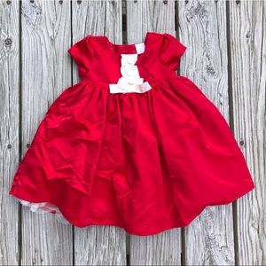 2/$10 Baby Girls WONDERKIDS Silky Red Holiday Dress Tulle Skirt 24 Months Photos